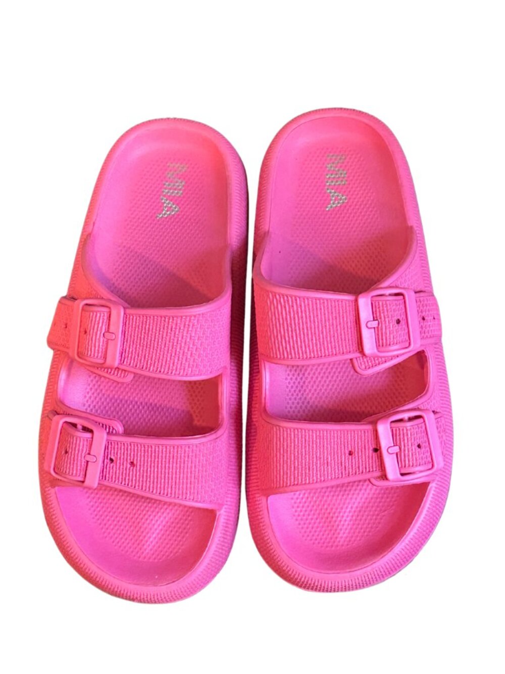 MIA Libbie Hot Pink Double Strap Foam Slide Sandals